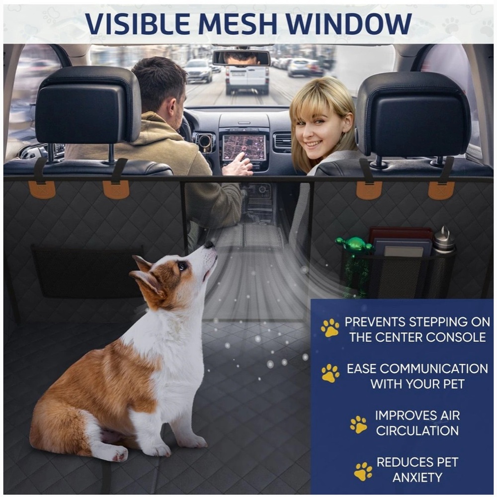 NEW Katziela Extended Back Car Seat Cover, Large, Black - Picture 2 of 14